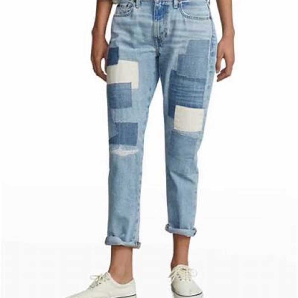 Polo Ralph Lauren Avery Boyfriend Patchwork Jeans Womens size 28 New w/out tag